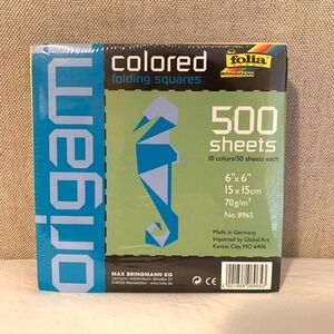 Global Art Folia 6-Inch by 6-Inch Origami Paper 10 Colors 500-Pack
